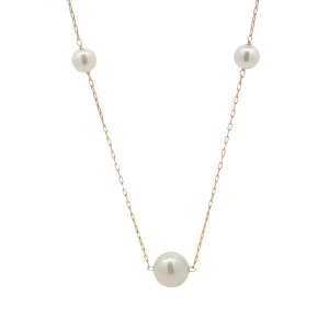 14K YELLOW GOLD CULTURED AKOYA PEARL NECKLACE