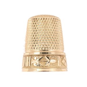 14K YELLOW GOLD VICTORIAN VINTAGE FLORAL THIMBLE