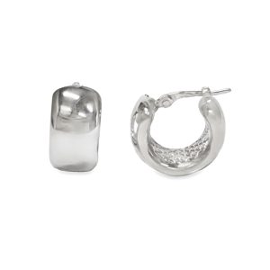 STERLING SILVER HUGGIE HOOP EARRINGS