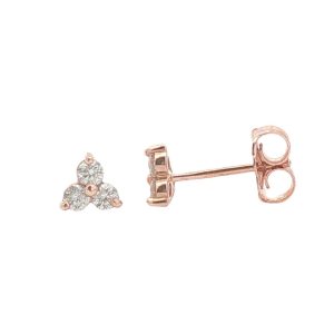 14K ROSE GOLD DIAMOND CLUSTER STUD EARRINGS