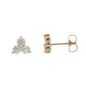 14K YELLOW GOLD CLUSTER STUD EARRINGS